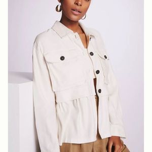 Maeve flounced Utility cargo jacket